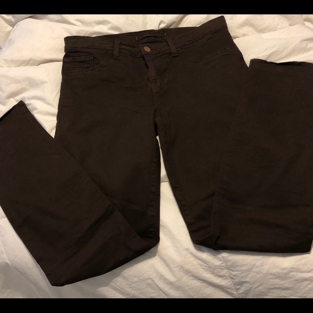 J Brand Brown ‘suede’ denim skinny jeans, size 29